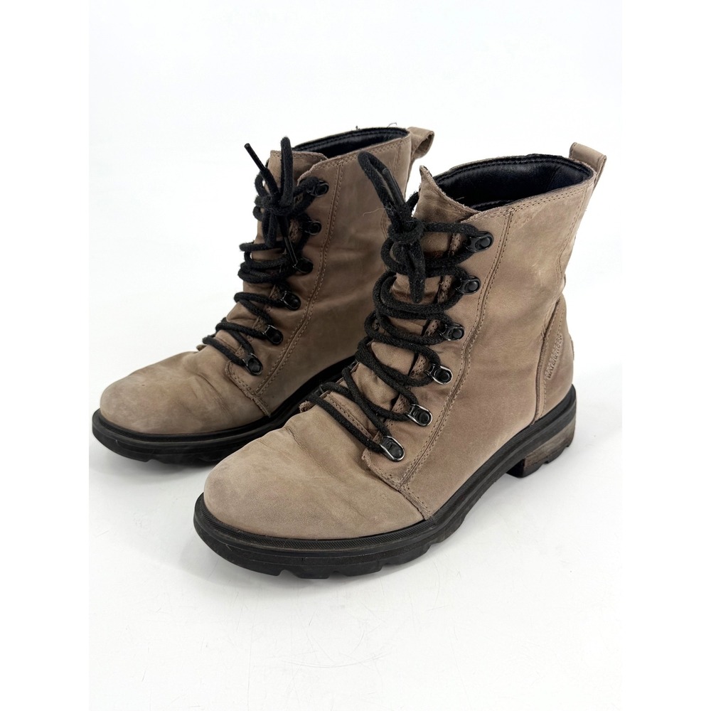 Sorel Lennox Lace Boots Womens 9 Brown Waterproof Leather Grunge NL4412-264